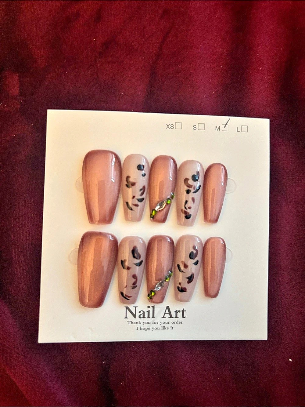 Floral Brown Press-On Nails NWT